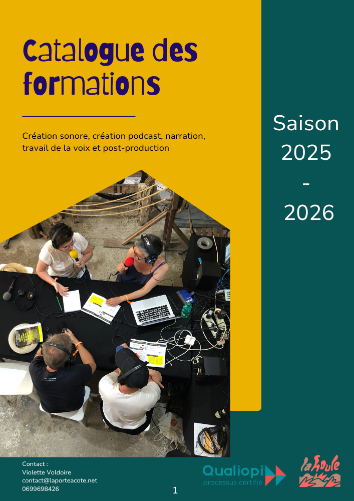 Pour former ses salarié·es au podcast, consulter le catalogue de La Houle studio